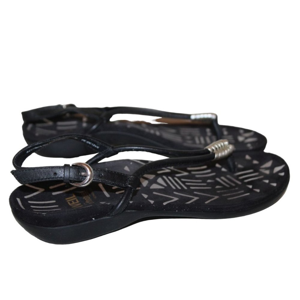 ANDREW WEIL Womens Accomplish Toe Post Heel Strap SLIDES / SANDALS Slip-On Sz 7B